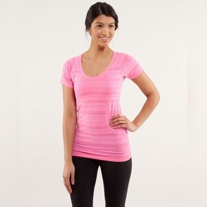 Lululemon Run Swiftly Tech V Neck Pinkelicious Size 12
